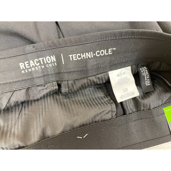 NWT Kenneth Cole Reaction Techni-Cole Mens Performance Pant Black Slim Fit 36x30 - Picture 5 of 8